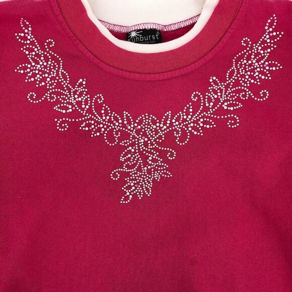 90s double collar crewneck sweatshirt Morning Sun 1990s vintage - Picture 2 of 4